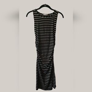 Athleta Black and Cream Striped Dress
